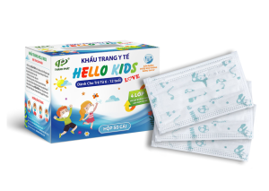 Khẩu Trang Y Tế Hello Kids ( Hoạ Tiết Khủng Long Xanh - 50 cái/hộp )